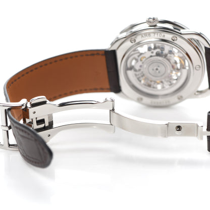 Hermes Stainless Steel Alligator 41mm Arceau Squelette Automatic Watch Havane 5 of 6