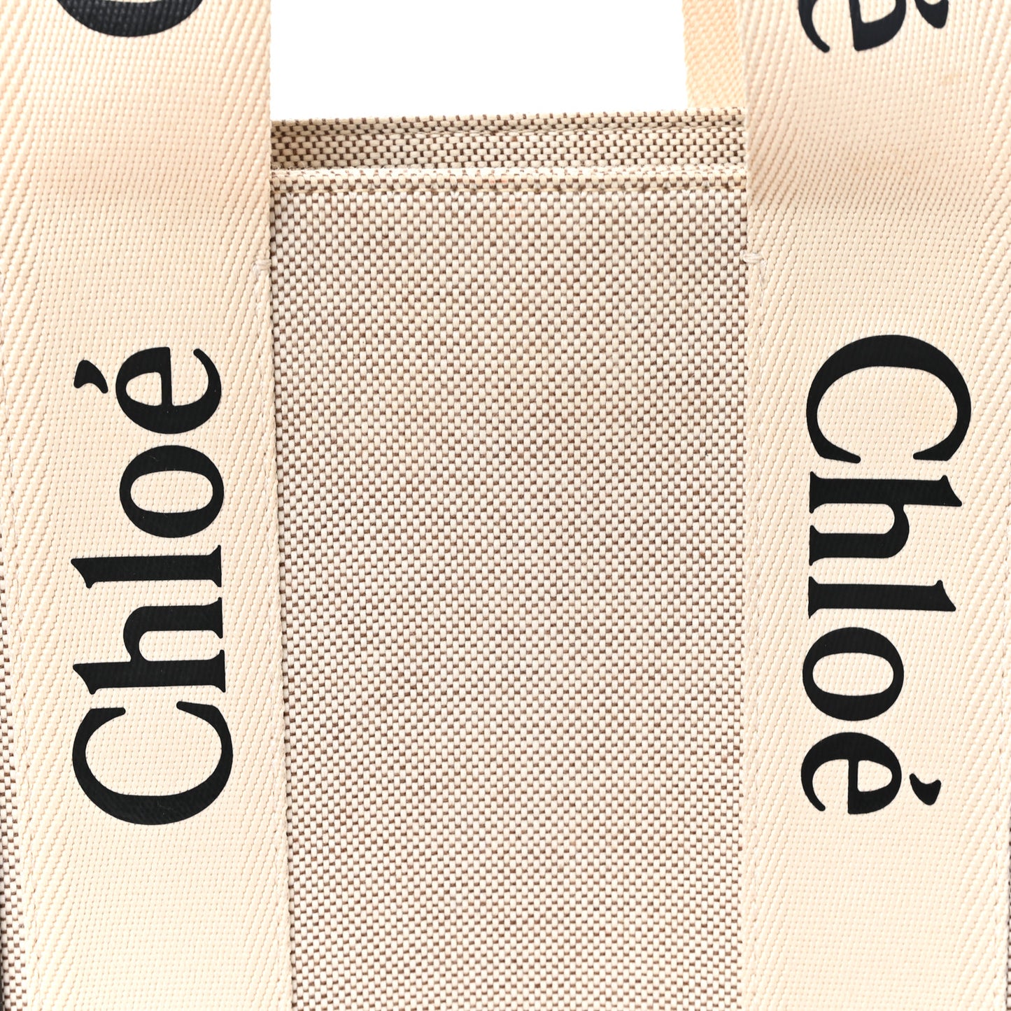 Cotton Calfskin Medium Woody Ribbon Tote White Brown