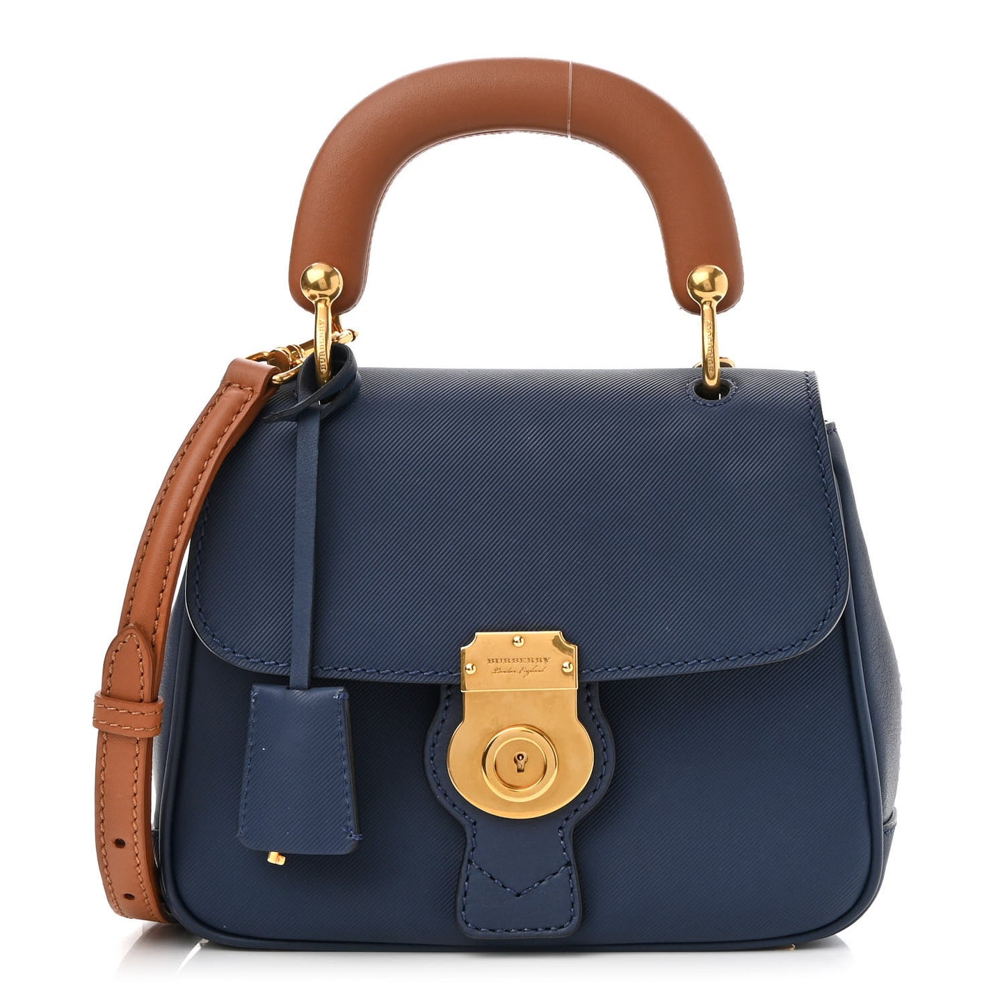 Trench Calfskin Small DK88 Top Handle Bag Ink Blue