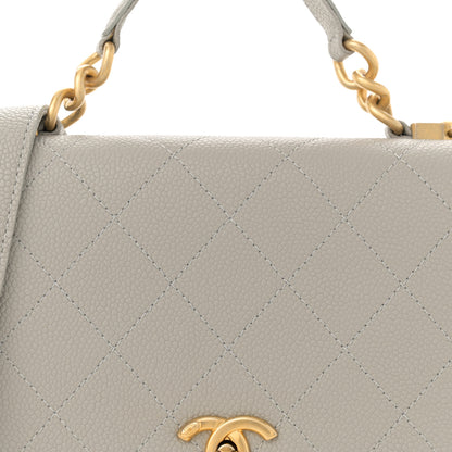 Chanel Grained Calfskin Small Stitched Flap Grey 8 of 15