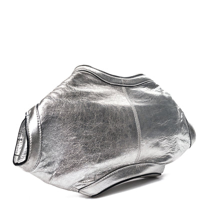 Alexander McQueen Metallic Lambskin De Manta Clutch Silver 3 of 10