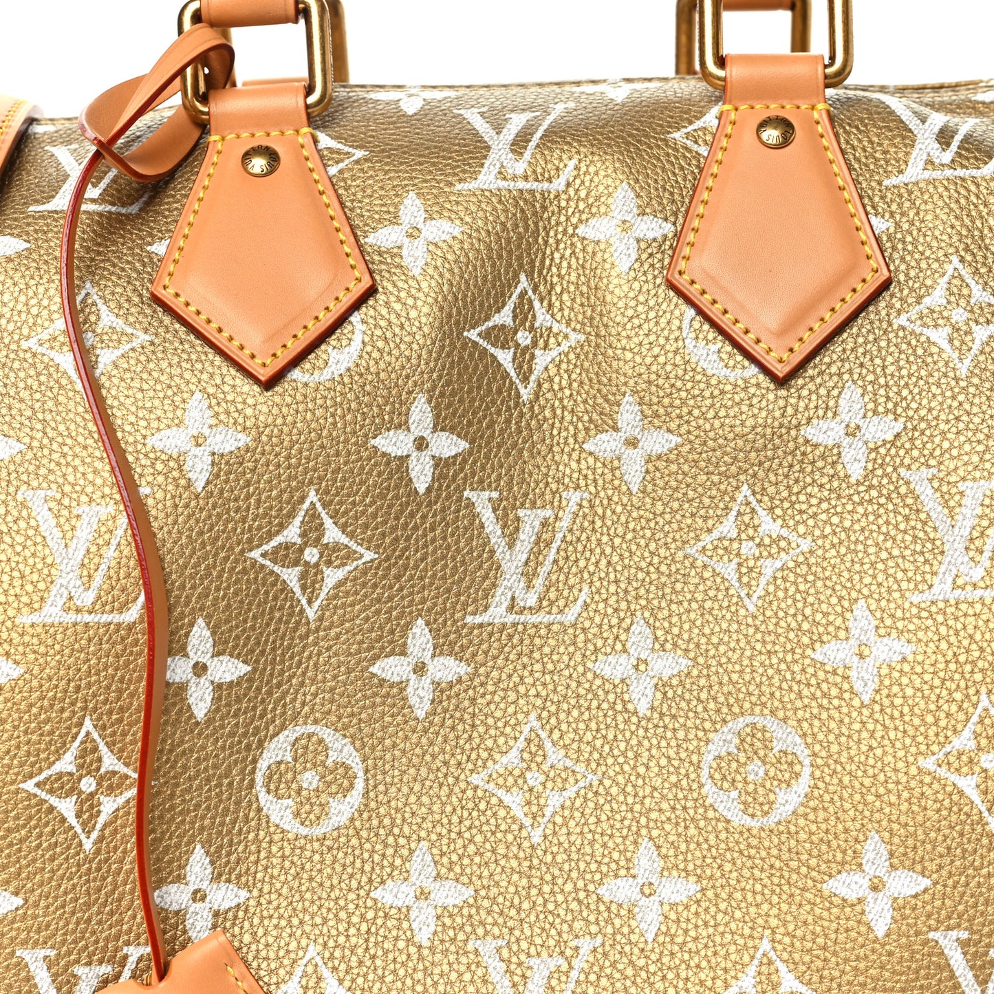Metallic Calfskin Monogram Speedy P9 Bandouliere 30 Gold Kintsugi