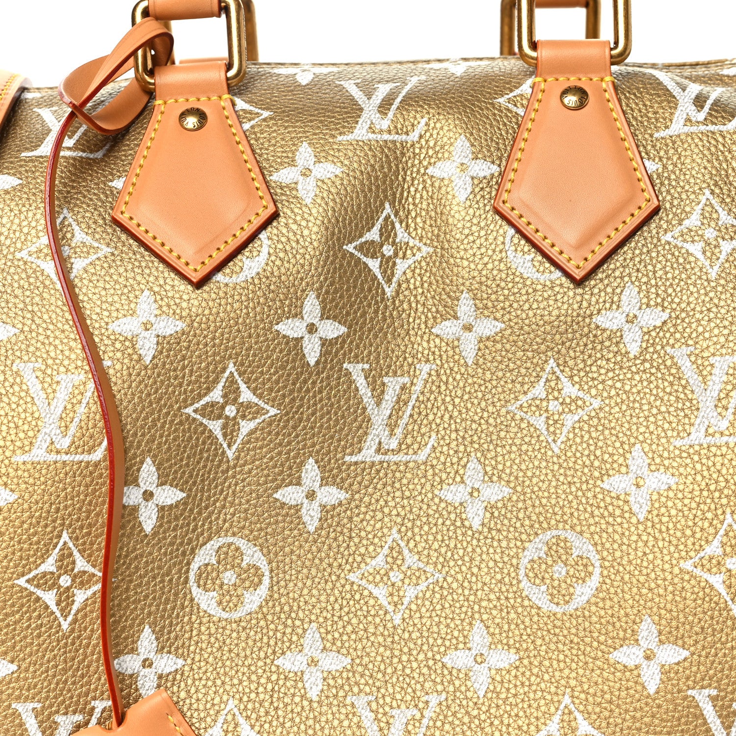 Louis Vuitton Metallic Calfskin Monogram Speedy P9 Bandouliere 30 Gold Kintsugi 9 of 11