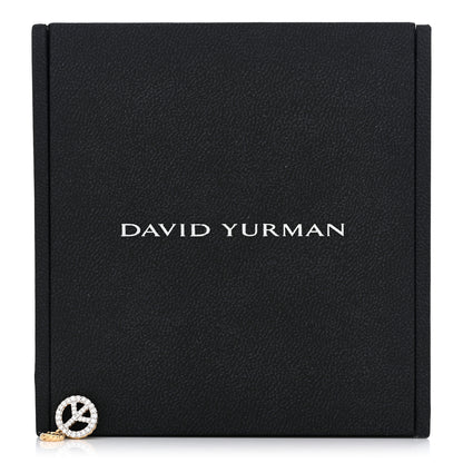 David Yurman 18K Yellow Gold Diamond Cable Collectibles Peace Sign Pendant 5 of 5