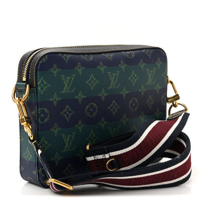 Louis Vuitton Monogram Heritage Stripes Trio Messenger Blue 4 of 10