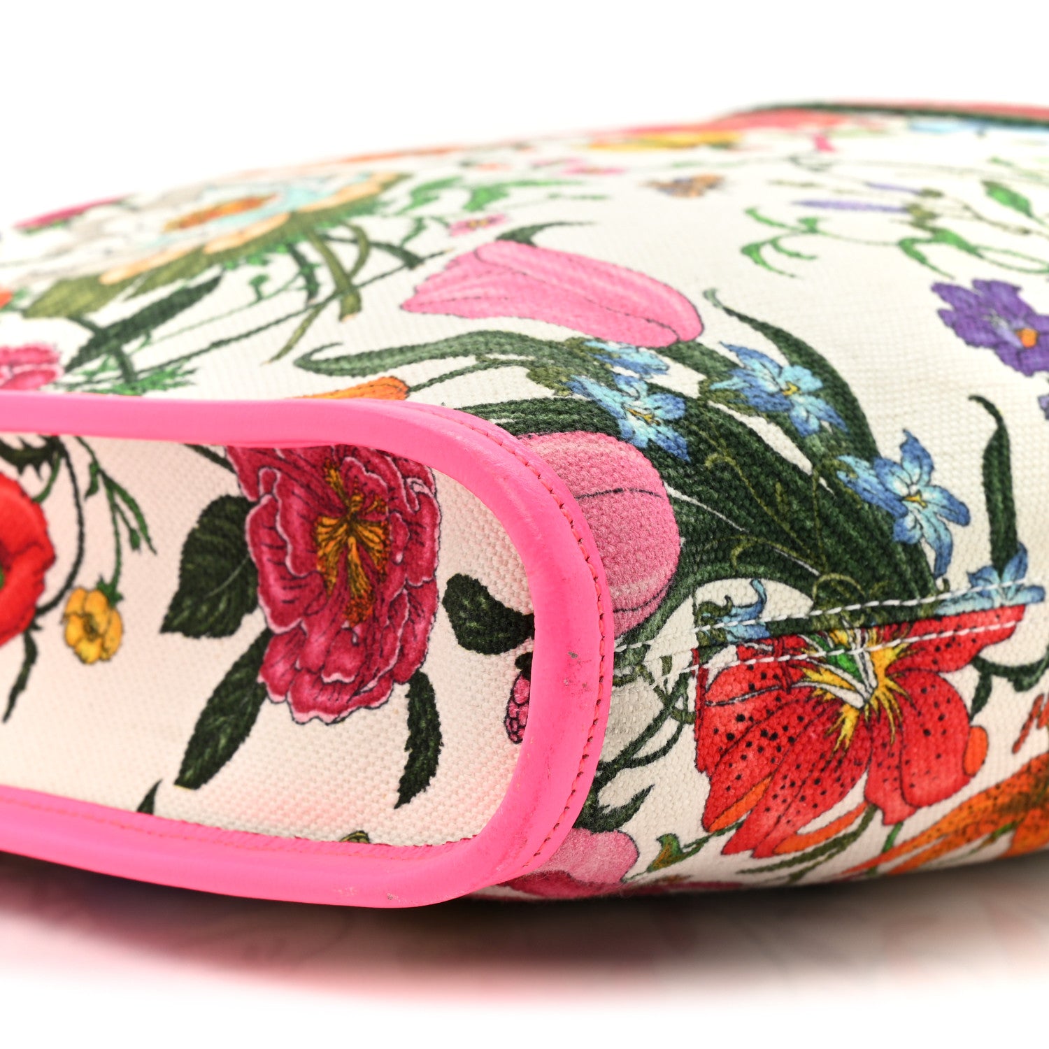 Gucci Canvas Flora Large Rajah Chain Tote White Multicolor Fuxia Fluo 11 of 15