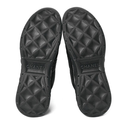 Chanel Nylon Suede Calfskin CC Sneakers 40 Black 5 of 9