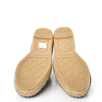 Chanel Lambskin CC Espadrilles 36 Black 5 of 10