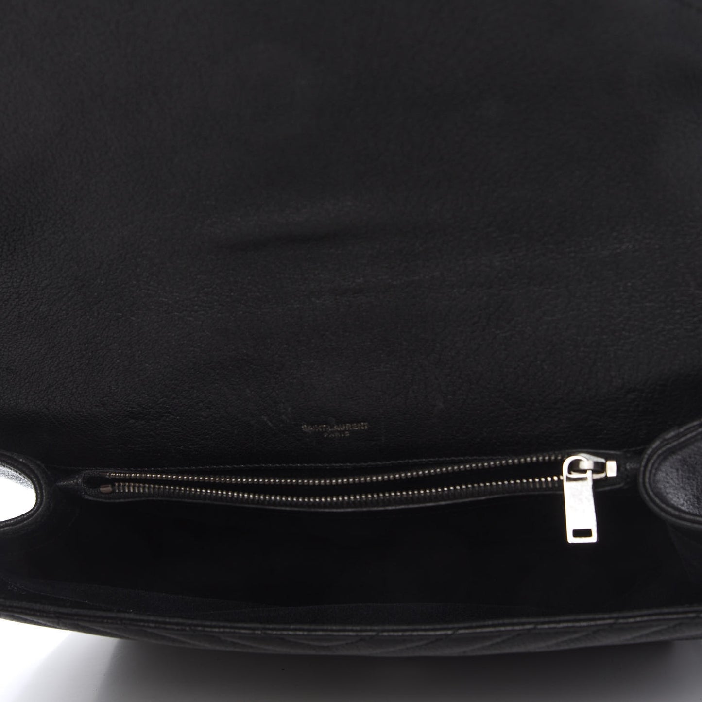 Sheepskin Matelasse Chevron Monogram Large College Satchel Black
