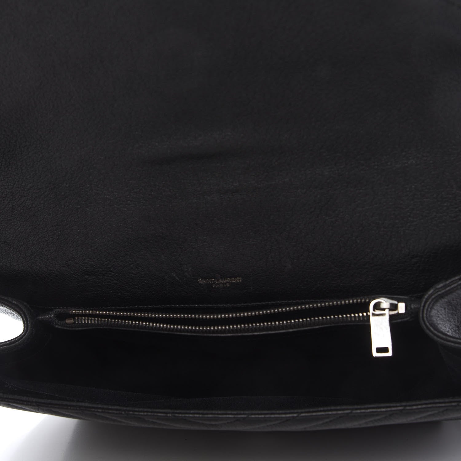 Saint Laurent Sheepskin Matelasse Chevron Monogram Large College Satchel Black 5 of 11
