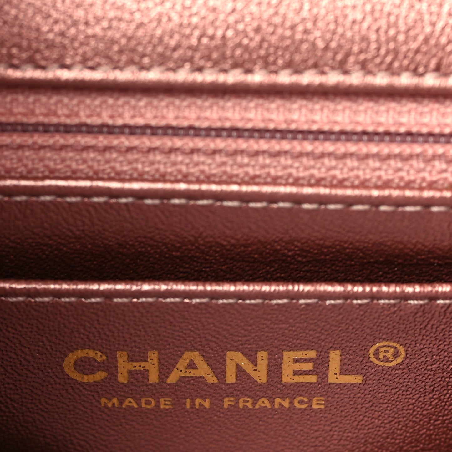 Metallic Grained Calfskin Quilted 2.55 Reissue Mini Flap Copper Pink