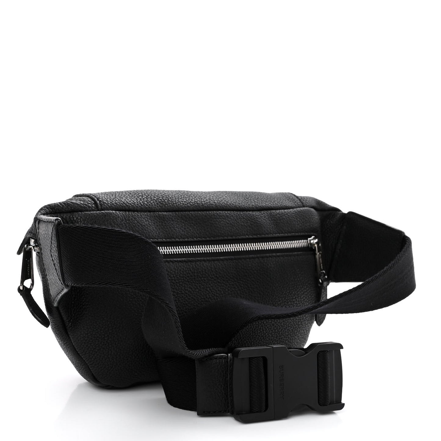 Grainy Calfskin Logo Graphic Sonny Bum Bag Black