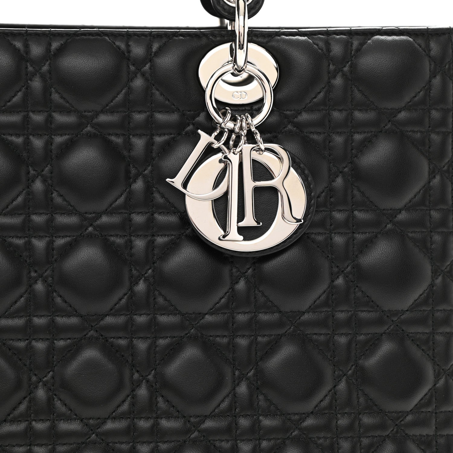 Christian Dior Lambskin Cannage Large Lady Dior Black 7 of 9