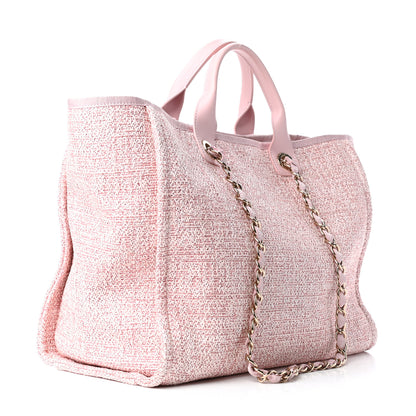Chanel Straw Lurex Medium Deauville Tote Pink 3 of 9