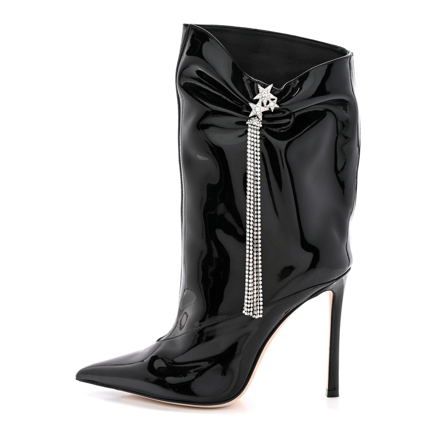 Jimmy Choo Patent Crystal Oriel 95 Boots 36 Black 1 of 11