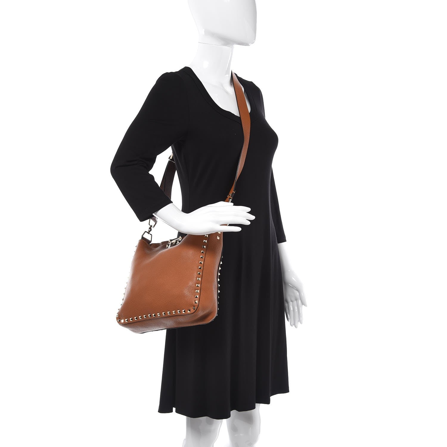 Valentino Garavani Pebbled Calfskin Small Rockstud Flip-Lock Messenger Bag Light Cuir 2 of 9