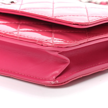 Chanel Patent Quilted Wallet On Chain WOC Fuchsia 11 of 11