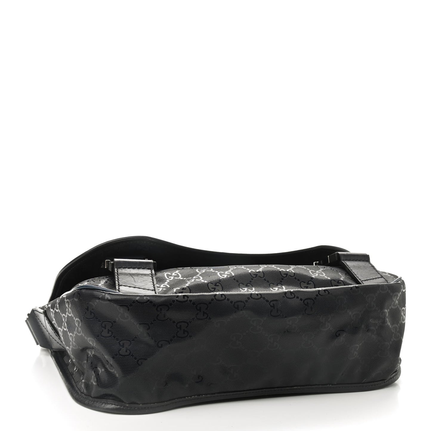 Imprime Monogram Medium Double Buckle Flap Messenger Bag Navy