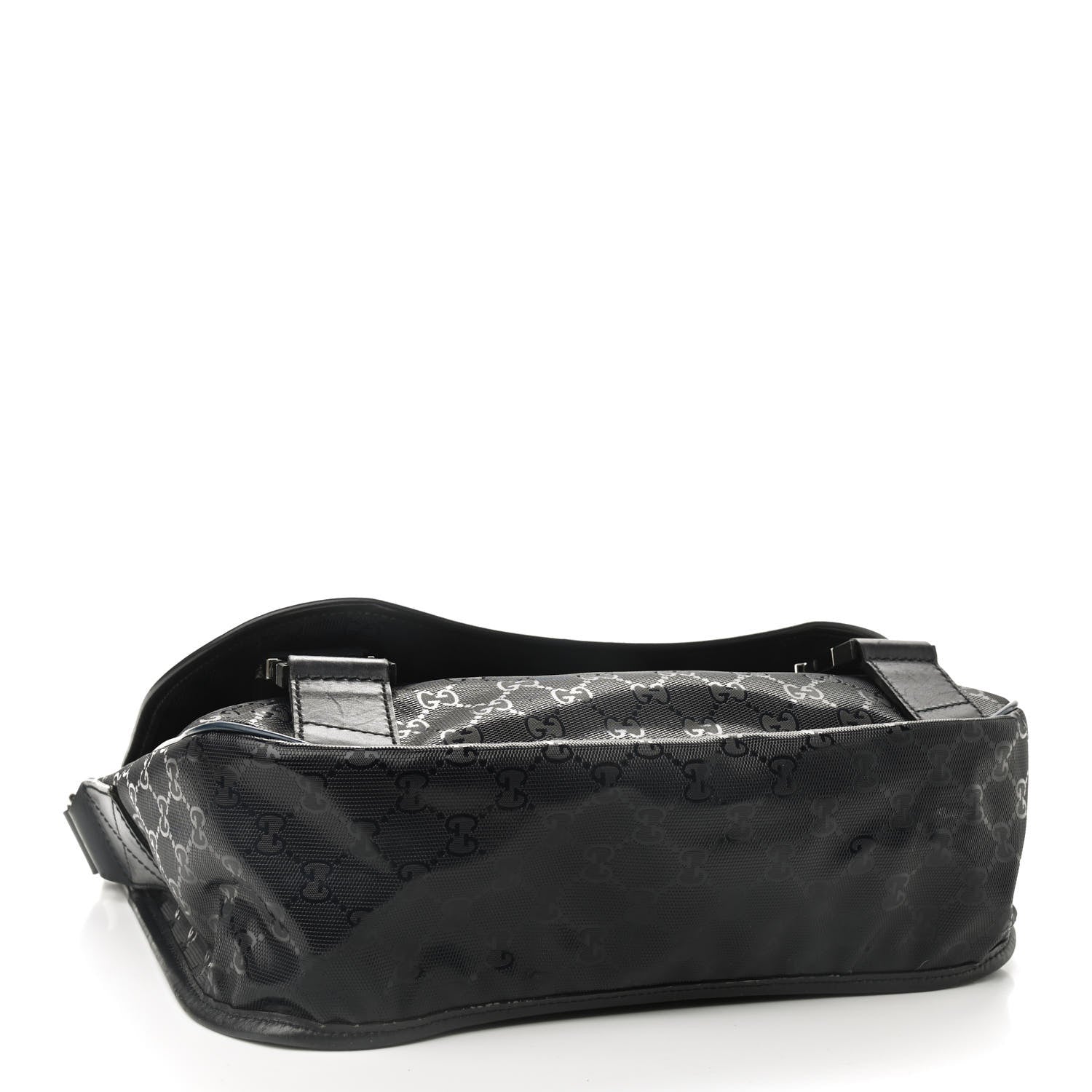 Gucci Imprime Monogram Medium Double Buckle Flap Messenger Bag Navy 4 of 9