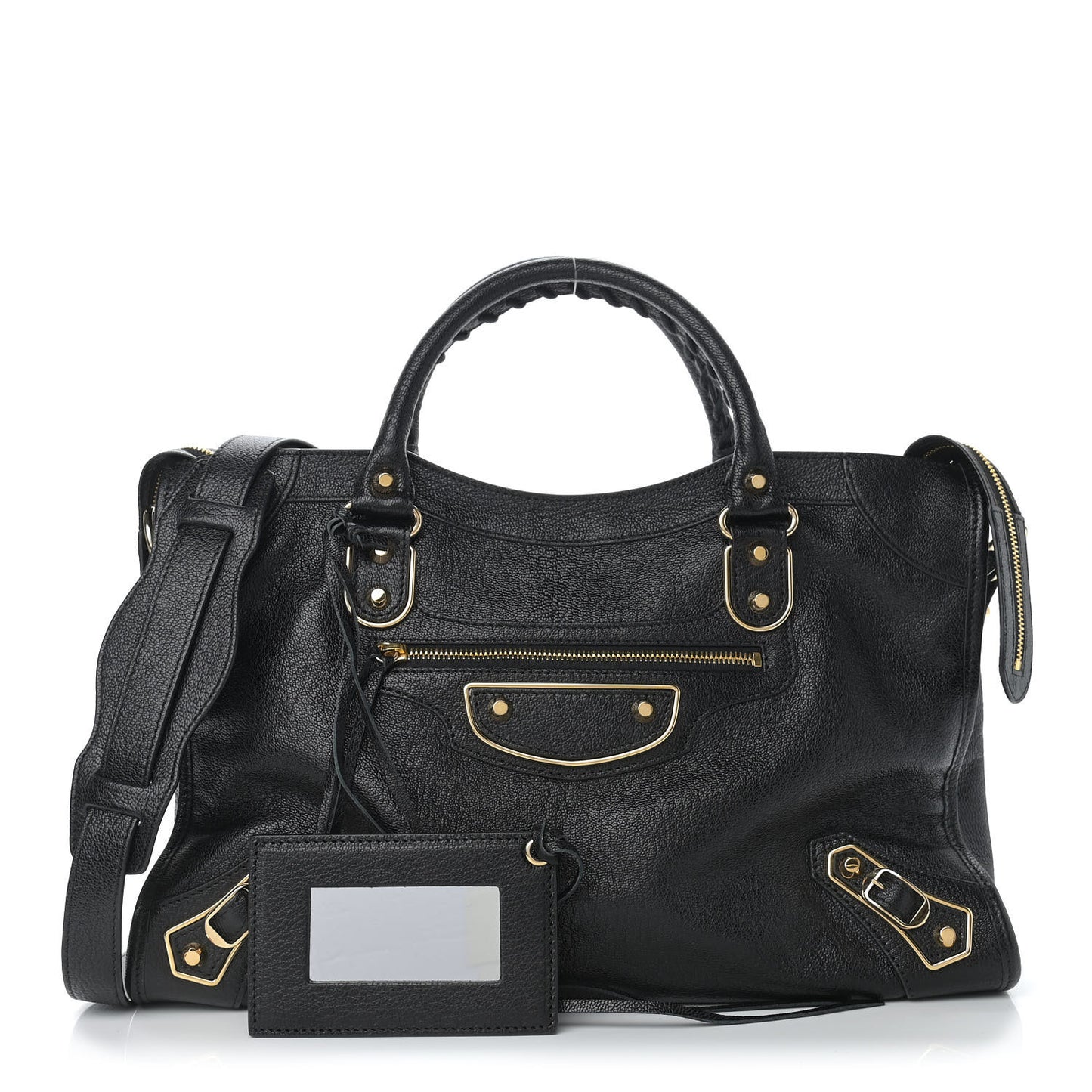 Chevre Gold Metallic Edge Hardware City Black