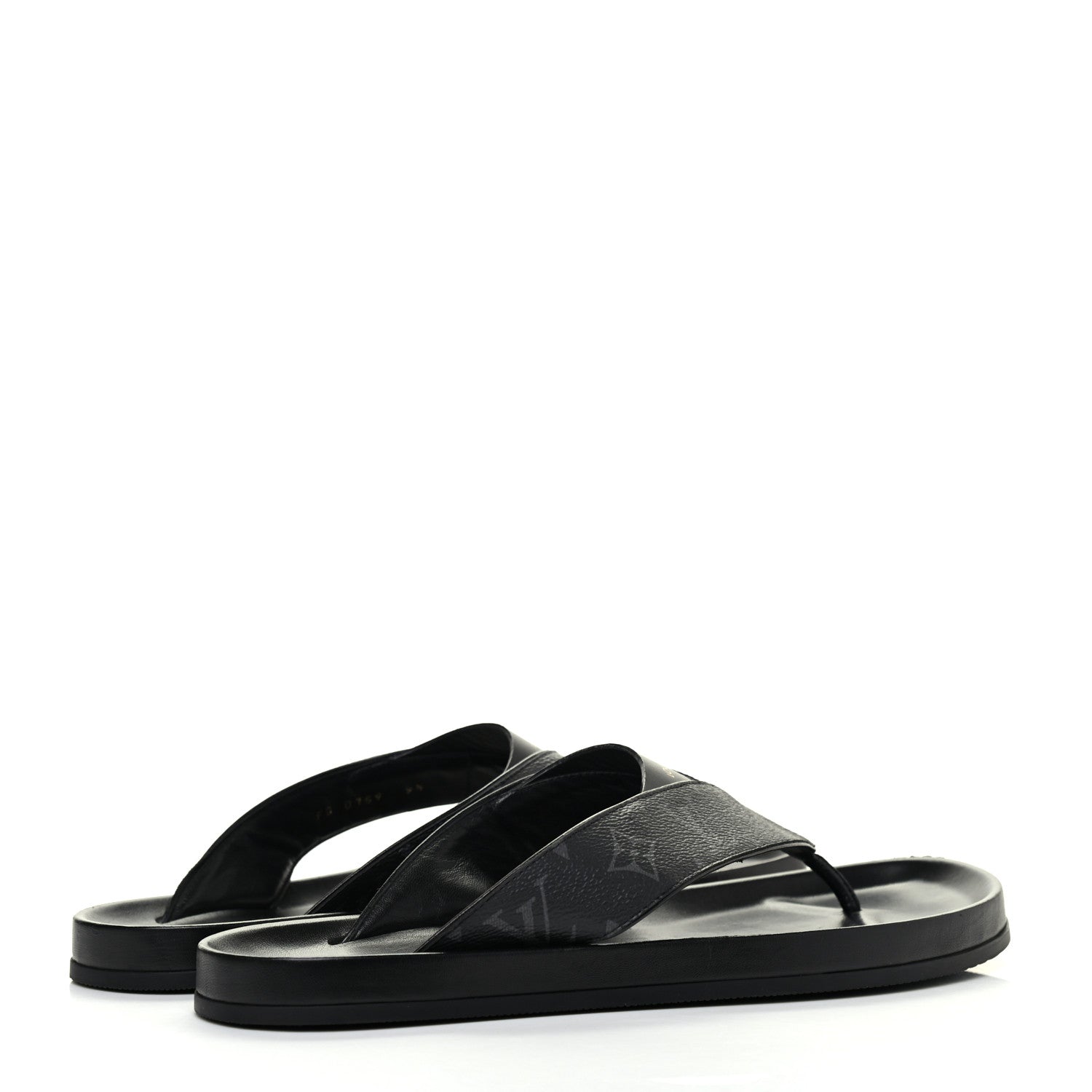Louis Vuitton Monogram Eclipse Mens Mirabeau Thong Sandals 9.5