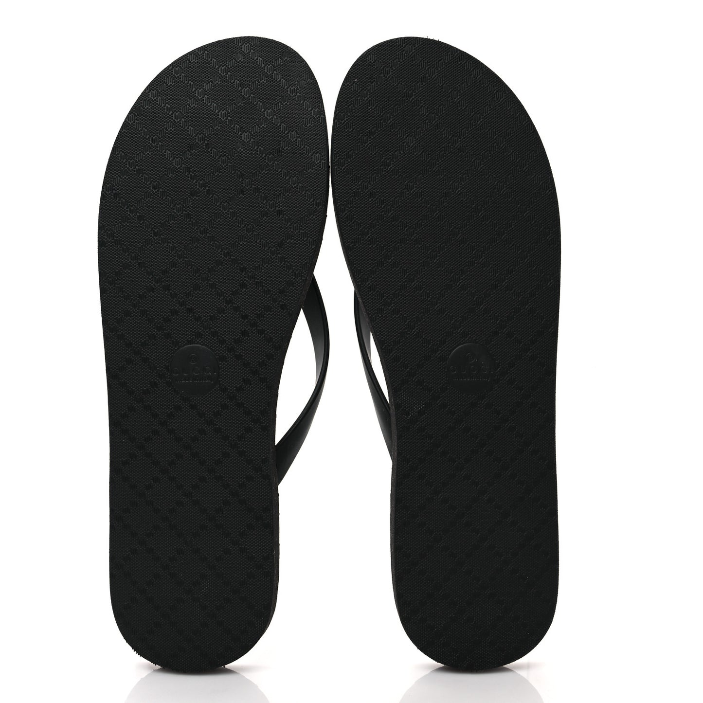 Rubber Chevron Mens GG Thong Flat Sandals 11 Black