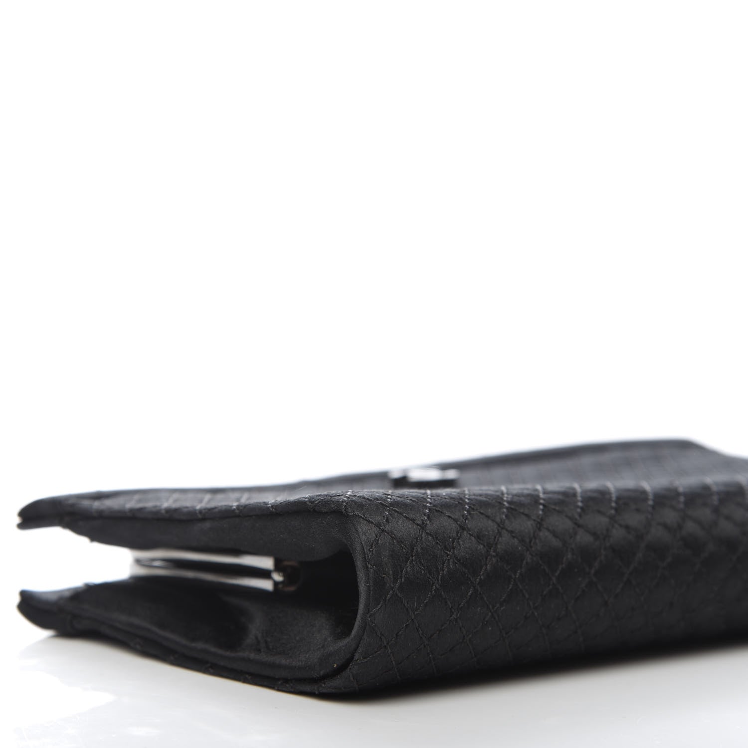 Chanel Satin Quilted Clutch Black 6 of 9