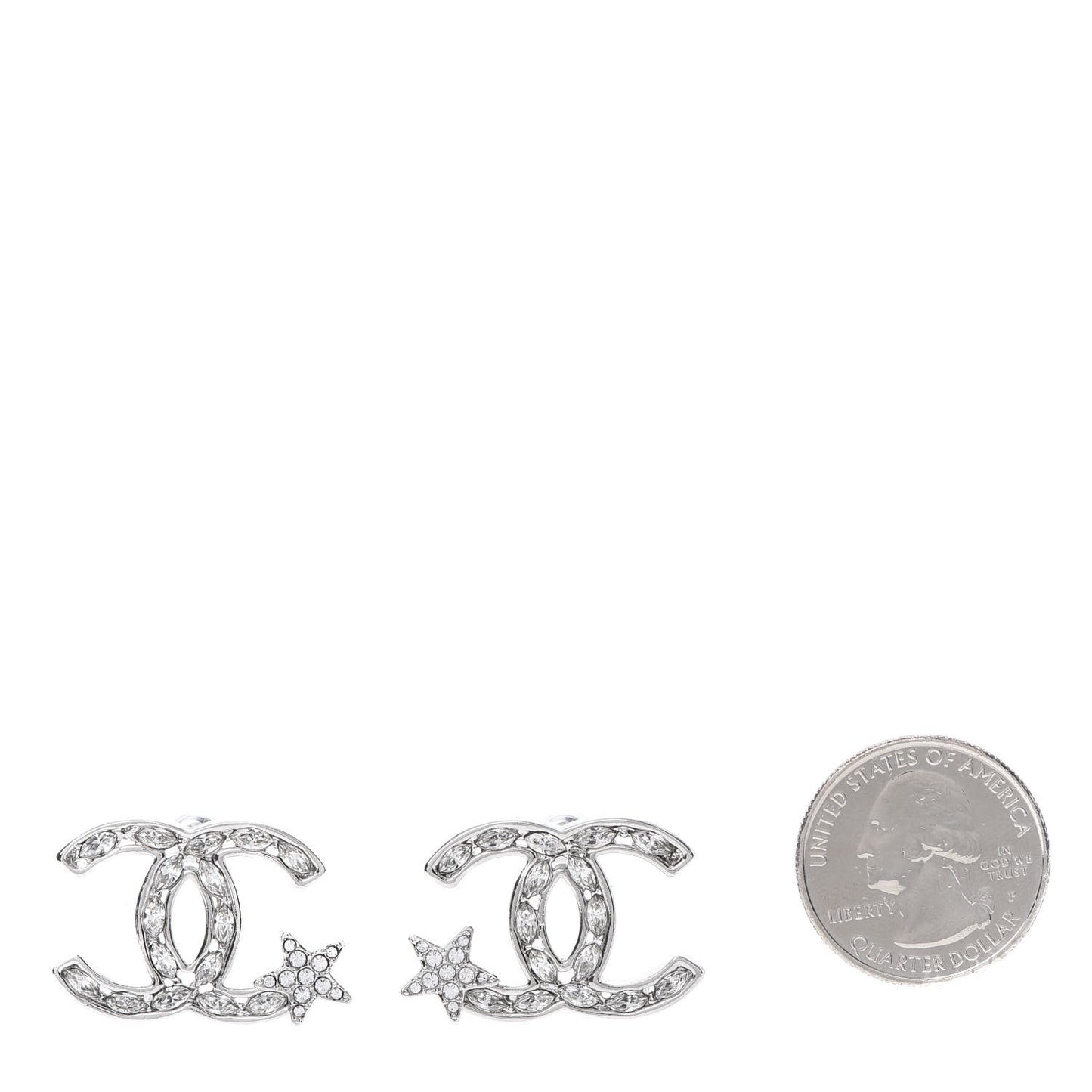 Crystal CC Starfall Earrings Silver