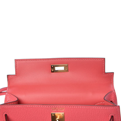 Hermes Chevre Mysore Mini Kelly Sellier 20 Rose Lipstick 15 of 31