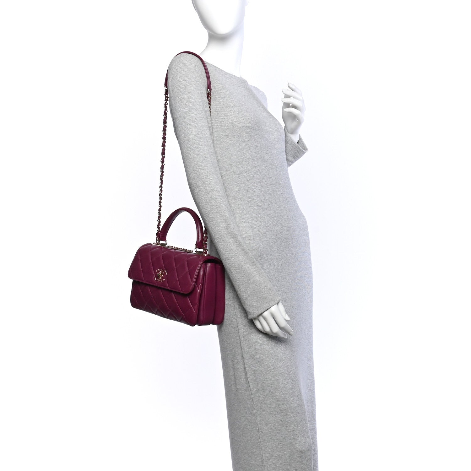 Chanel Lambskin Quilted Small Trendy Chain CC Dual Handle Flap Bag Purple 2 of 10
