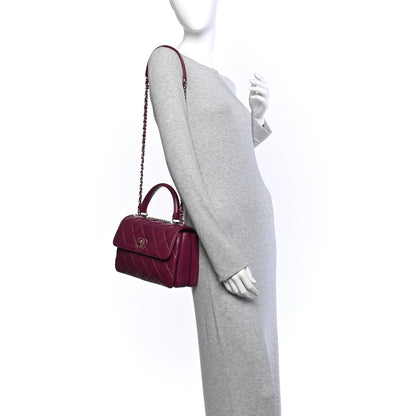 Chanel Lambskin Quilted Small Trendy Chain CC Dual Handle Flap Bag Purple 2 of 10