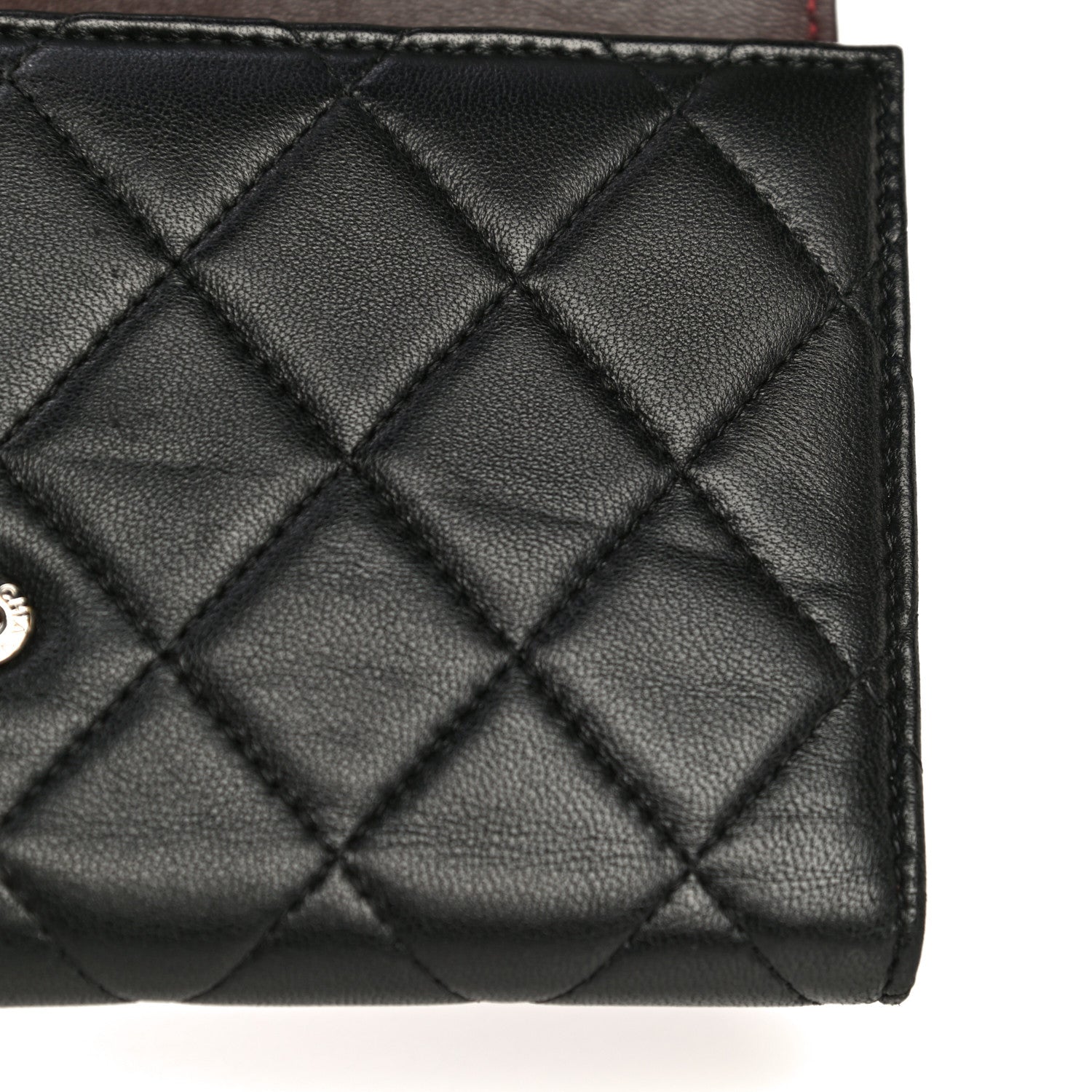Chanel Lambskin Quilted Large Gusset Flap Wallet Black 17 of 18