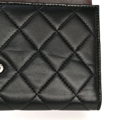 Chanel Lambskin Quilted Large Gusset Flap Wallet Black 17 of 18
