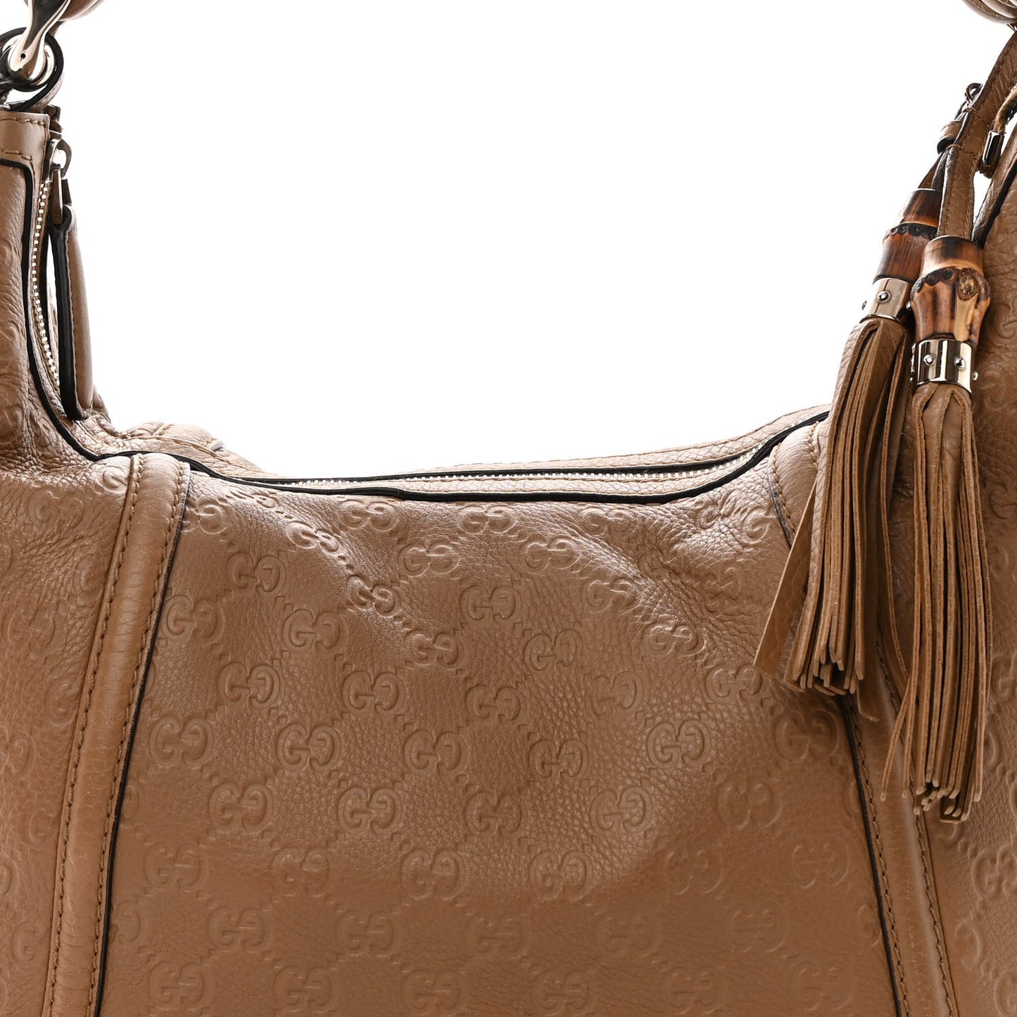 Guccissima Medium Techno Horsebit Hobo Taupe