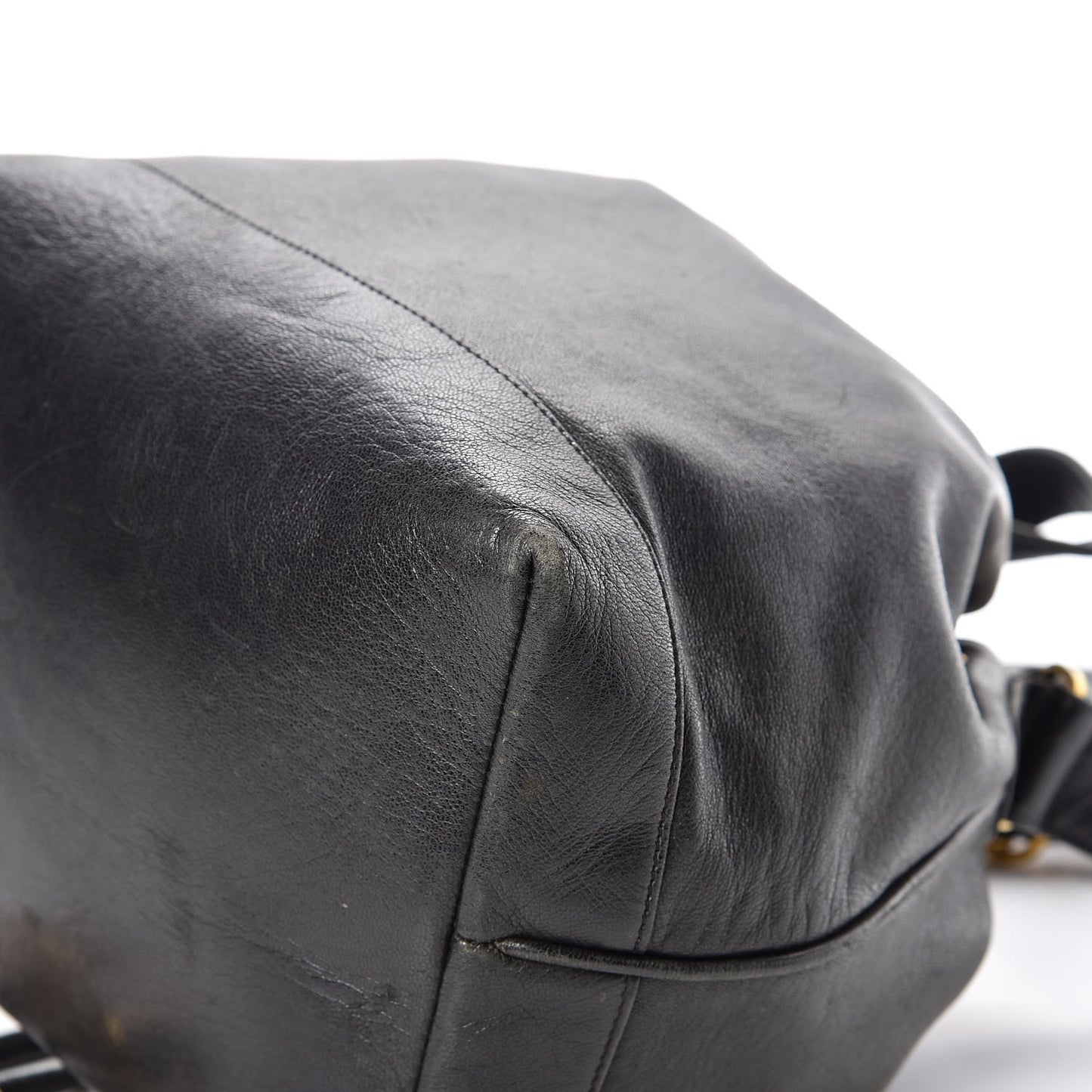 Lambskin CC Drawstring Shoulder Bag Black