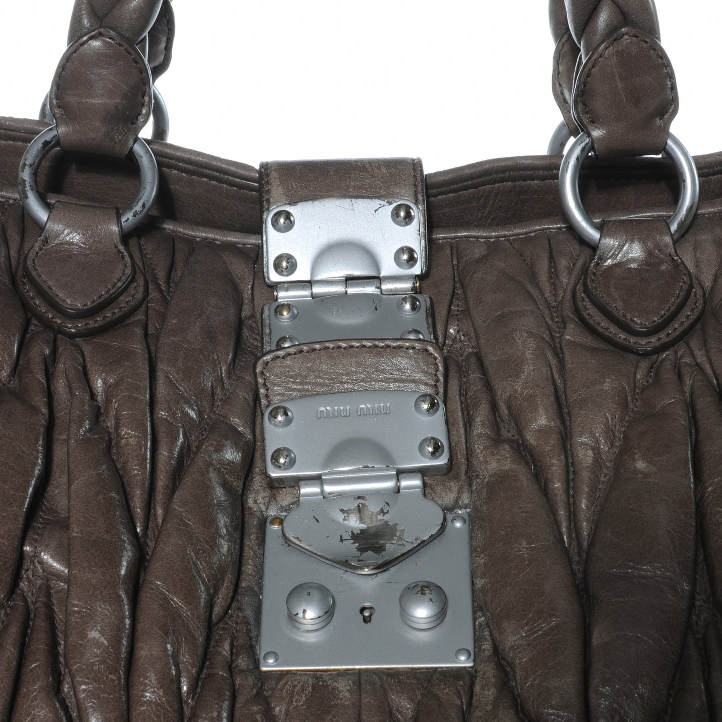Leather Matelasse Tote Fumo