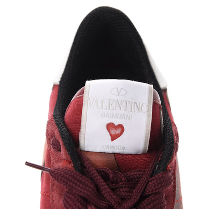 Valentino Garavani Fabric Suede L'Amour Womens Rockrunner Sneakers 37.5 Red 7 of 10
