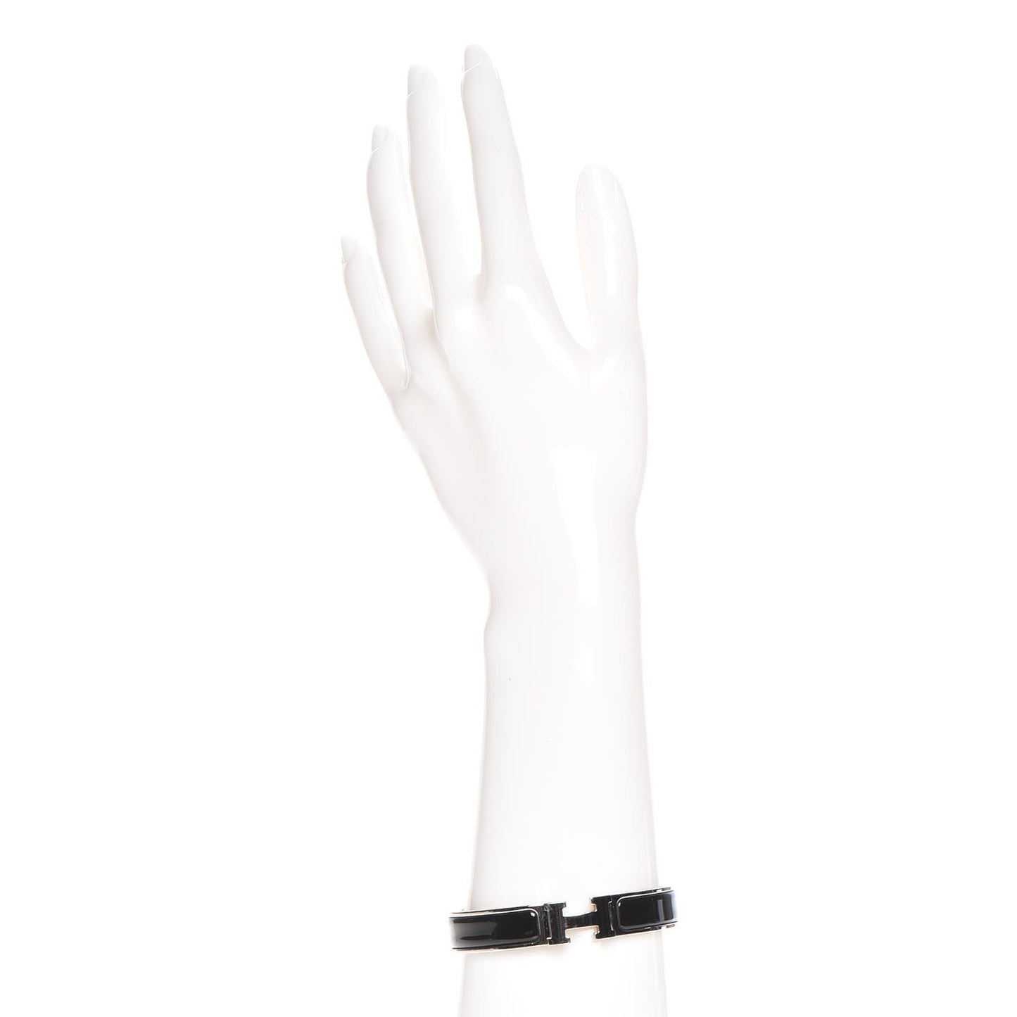 Enamel Narrow Clic Clac H Bracelet GM Black