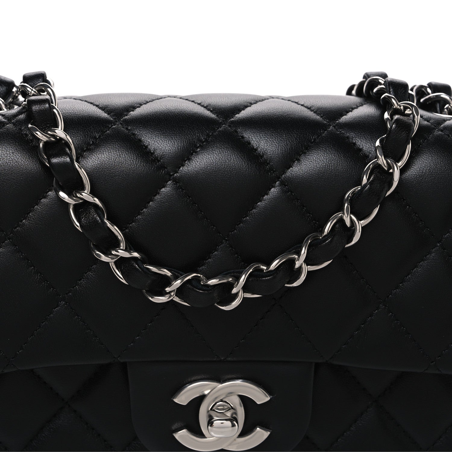 Chanel Lambskin Quilted Mini Rectangular Flap Black 8 of 10