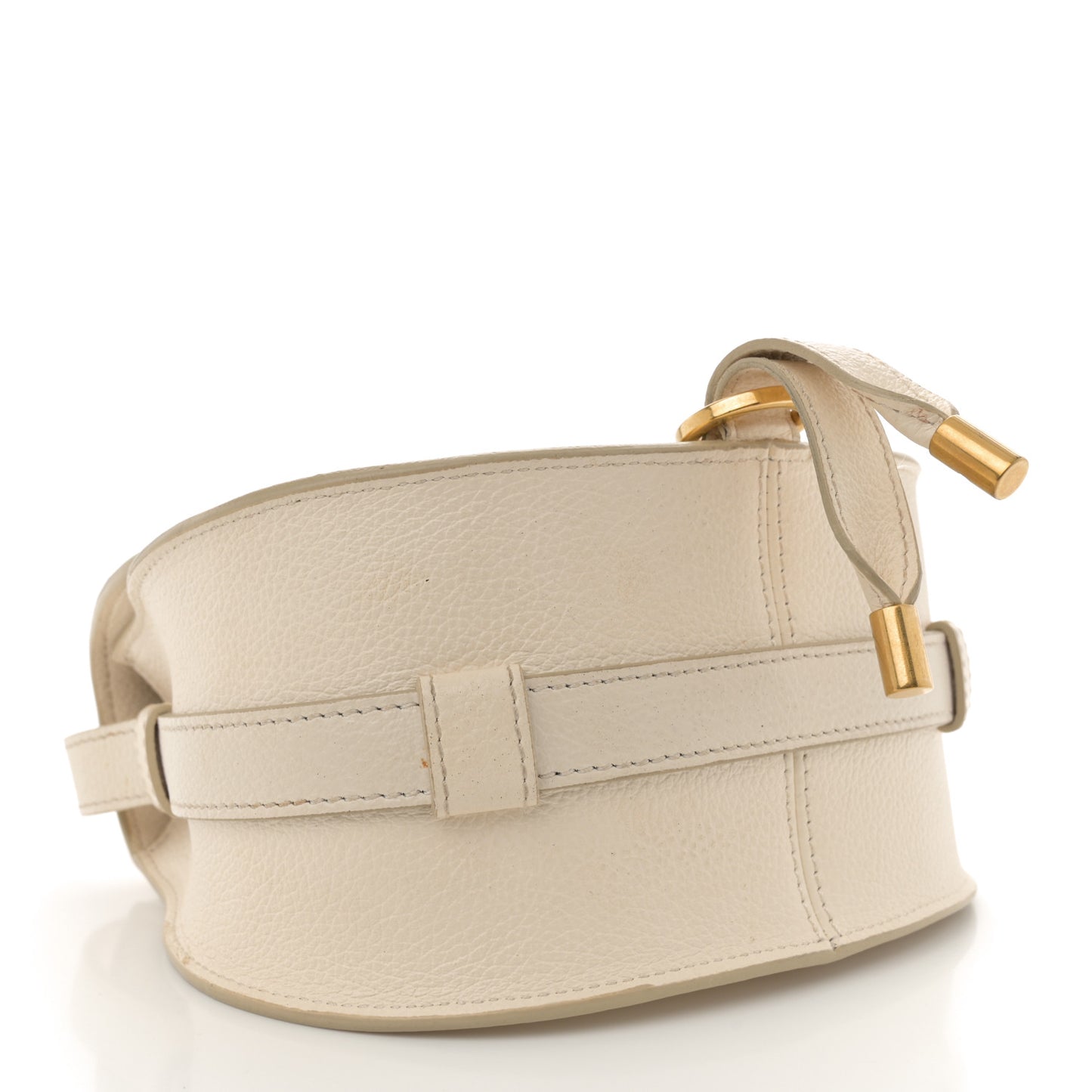 Calfskin Mini Marcie Round Crossbody Bag White