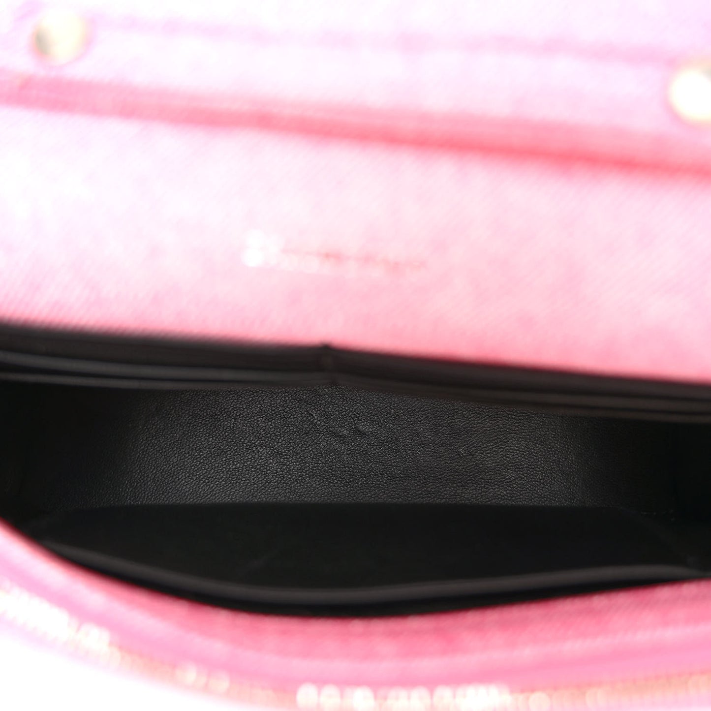 Nappa Denim Printed Hourglass Chain Bag Denim Pink