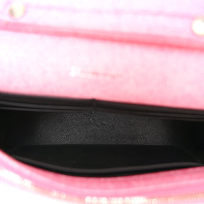 Balenciaga Nappa Denim Printed Hourglass Chain Bag Denim Pink 5 of 9