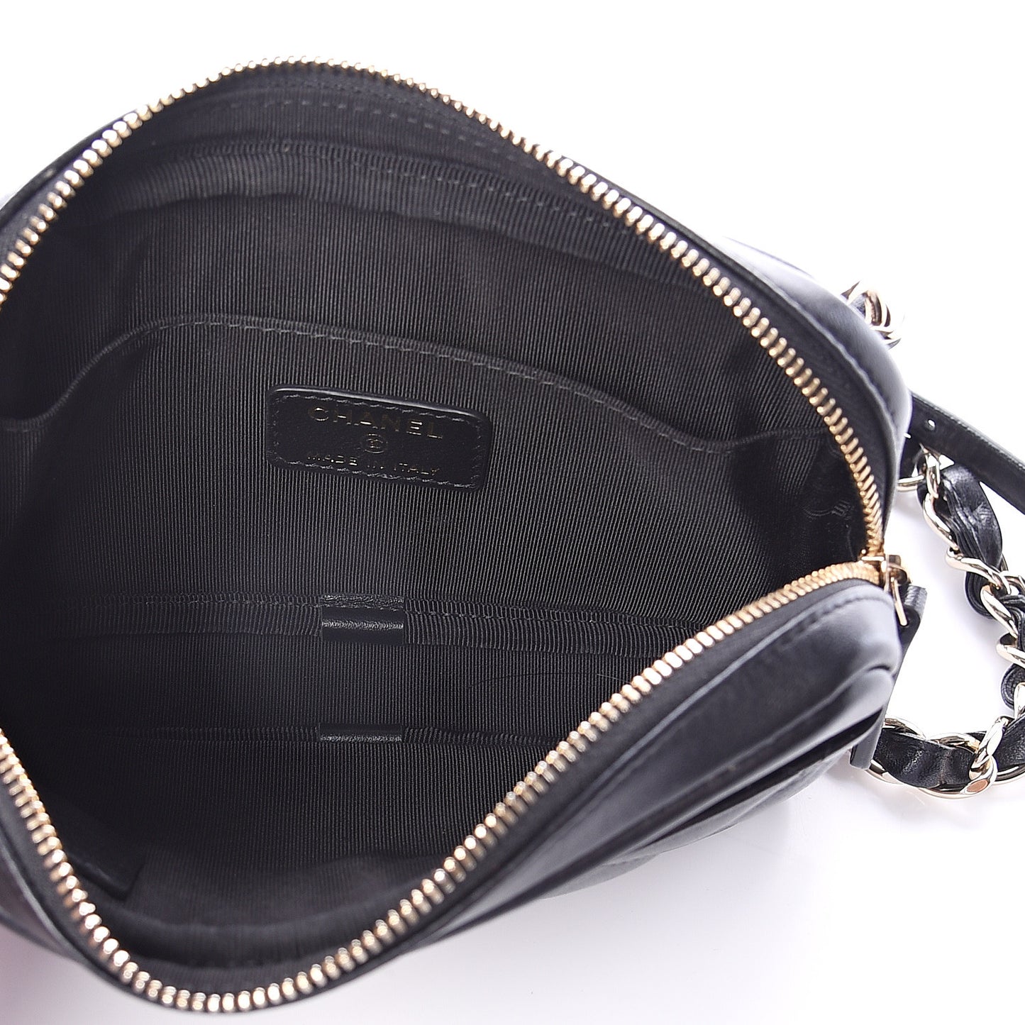 Lambskin Quilted Waist Bag Black