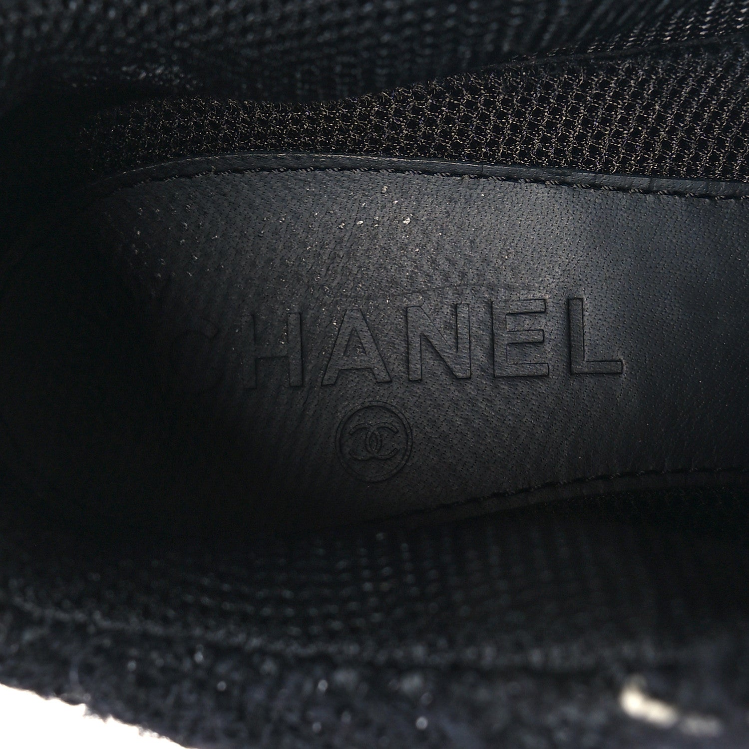 Chanel Tweed Suede Goatskin CC Sneakers 40 Black White 7 of 8