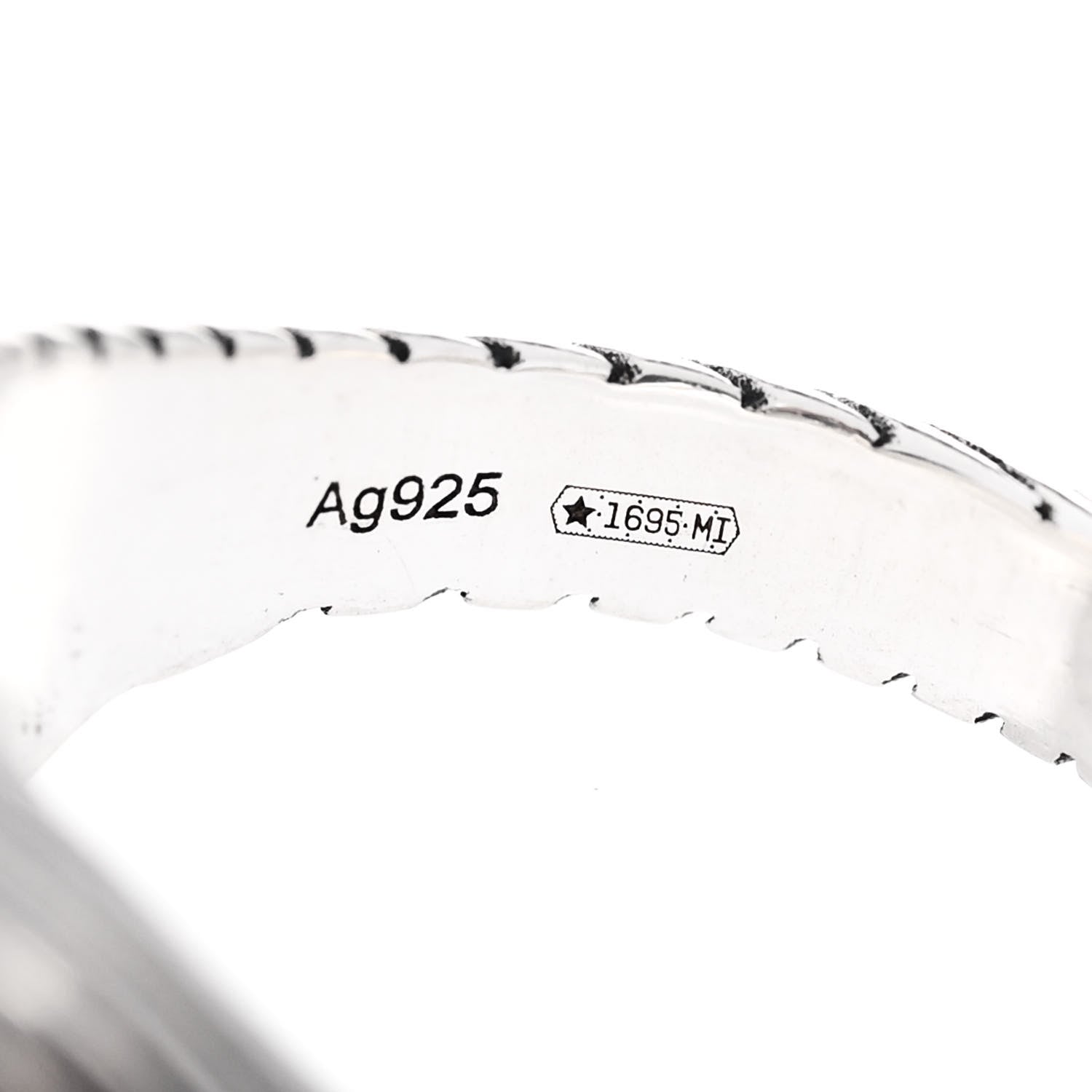 Gucci Sterling Silver GG Marmont Signet Ring 49 4.75 5 of 6