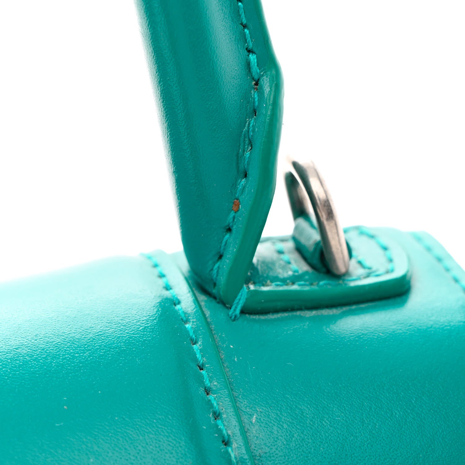 Balenciaga Shiny Box Calfskin Small Hourglass Top Handle Bag Dark Turquoise 11 of 11
