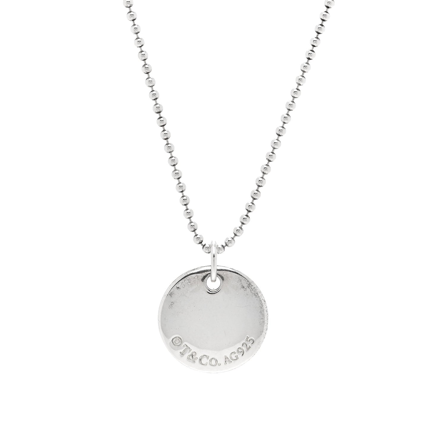 Sterling Silver Letter J Disc Pendant Necklace