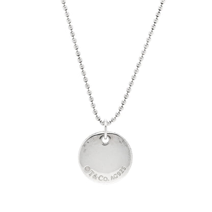 Tiffany Sterling Silver Letter J Disc Pendant Necklace 5 of 6