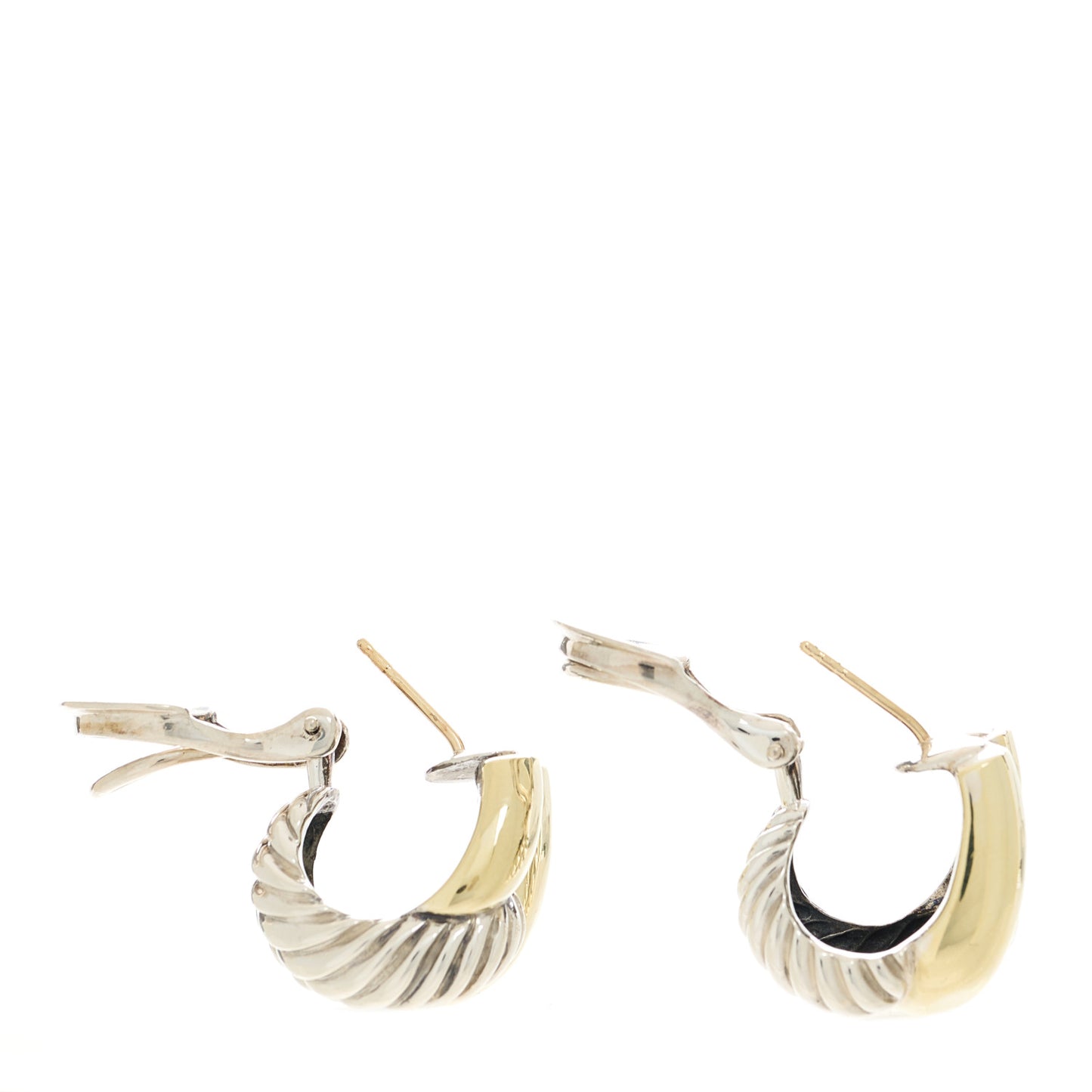Sterling Silver 18K Yellow Gold Single Loop Labyrinth Earrings