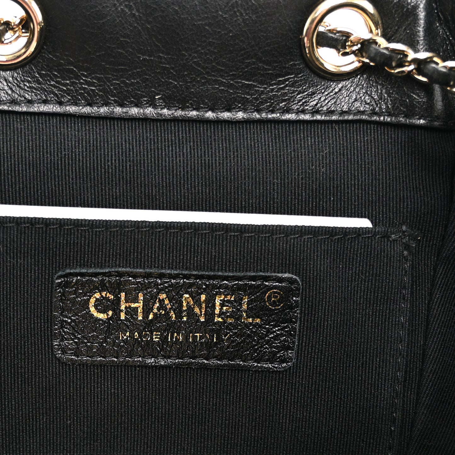 Glazed Aged Calfskin Quilted Small Duma Drawstring Backpack Black